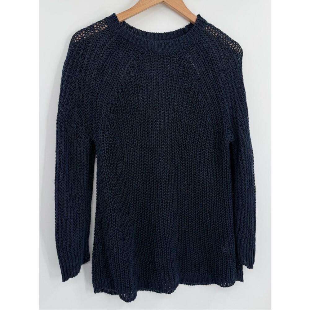 J.Crew Relaxed-Fit Linen Beach Sweater | Navy | Small